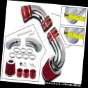 USエアインテーク インナーダクト 97-00 Hombre / 96-01 Bravada 4.3L V6用レッドコールドエアインテークキット+フィルター R...