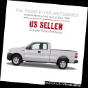 ベントバイザー ドアバイザー レインガード フォードF-150スーパー/エクステンデッドキャブ2004-2008用クロムウィンドウベントバイザーテープ Chro...