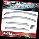 ベントバイザー ドアバイザー レインガード Mazda3 Mazda 3セダンベントウィンドウバイザーシェードレインガード04-09 Mazda3 Mazda 3 Sedan Vent Window Visors Shade Rain Guards 04-09(2)