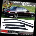 ベントバイザー ドアバイザー レインガード 90-93ホンダアコードセダンウィンドウバイザー用4個セット For 90-93 Honda Accord Sedan Window Visors 4Pc Set