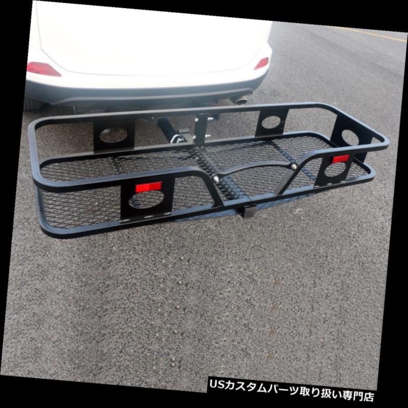 カーゴ ルーフ キャリア 車/トラック/ SU用ヒッチマウント折りたたみ式貨物キャリアレシーバー荷物かご V Hitch Mounted Folding Cargo Carrier Receiver Luggage Basket for Cars/Trucks/SUV