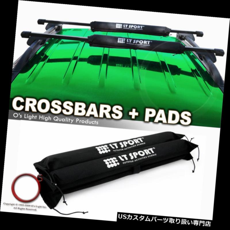 カーゴ ルーフ キャリア 02-09 SATURN VUEブラックルーフラックキャリアクロスバーセットトップバー+プロテクションパッド 02-09 SATURN VUE Black Roof Rack Carrier Crossbars Set Top Bars + Protection Pad