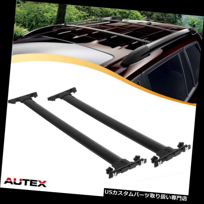 カーゴ ルーフ キャリア 08-13トヨタハイランダーのためのブラッククロスバールーフラックトップ貨物荷物キャリア Black Cross Bars Roof Rack Top Cargo Luggage Carrier for 08-13 Toyota Highlander
