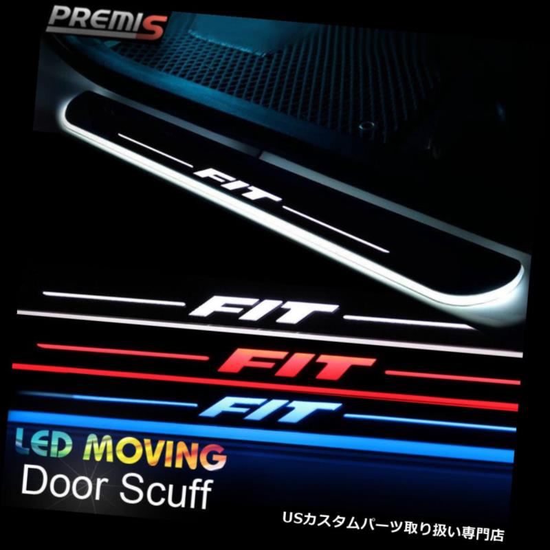 LEDƥåץ饤 ۥΤLEDΥɥΤͶƳ¿̤ʰư饤Ȥ14-16˹礤ޤ LED Door Sill scuff induction Colorful moving light For Honda Fit 14-16