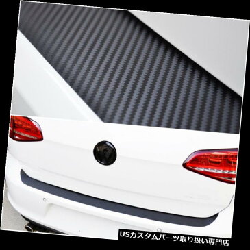 リアバンパー プロテクター カーボンファイバールックリアバンパー保護ステッカー4Dスタイル防水アンチダスト Carbon Fiber Look Rear Bumper Protection Sticker 4D Style Waterproof Anti-Dust