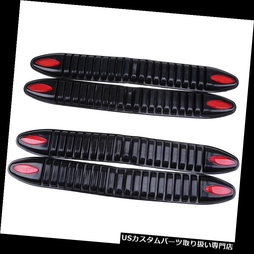 リアバンパー プロテクター ブラックレッドカーフロントリアバンパープロテクターコーナーガードスクラッチステッカーパッドABS Black Red Car Front Rear Bumper Protector Corner Guard Scratch Sticker Pad ABS