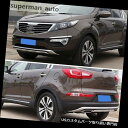 リアバンパー プロテクター KIA 10-15 Sportage用シルバーABSフロント+リアバンパープロテクターガードカバー Silver ABS Front...
