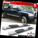 サイドステップ 02-08 Ram 1500クワッドキャブ5In SSステンレススチールサイドステップランニングボード Fits 02-08 Ram 1500 ...