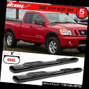 サイドステップ 04-15日産タイタン拡張キャブ5インチブラックナーフバーランニングボード Fits 04-15 Nissan Titan Extended C...