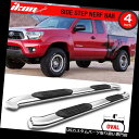 サイドステップ 05-19タコマアクセス拡張キャブ4インチステンレスサイドバーランニングボードにフィット Fits 05-19 Tacoma Access Ex...