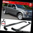 サイドステップ 15-17 F150スーパークルーキャブ3インチブラックNerfバーサイドステップランニングボードにフィット Fits 15-17 F150 S...