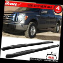 サイドステップ フィット09-14 F150クルーキャブ4インチブラックカーブサイドステップバーランニングボードLH RH Fits 09-14 F150 Cr...
