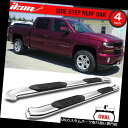 サイドステップ 07-18シルバラードシエラクルーキャブ4インチSSサイドステップランニングボードに適合 Fits 07-18 Silverado Sierra...
