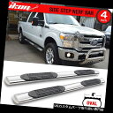 サイドステップ 96-16 F250 F350 450 550 Supercrew Cab 4インチステンレススチールサイドステップバーにフィット Fits 9...
