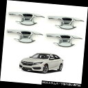 クロームカバー メッキカバー ホンダシビックセダンの2017-2018年の4ドアハンドルボウルトリムインサートカバークローム 4 Door Handle Bow...
