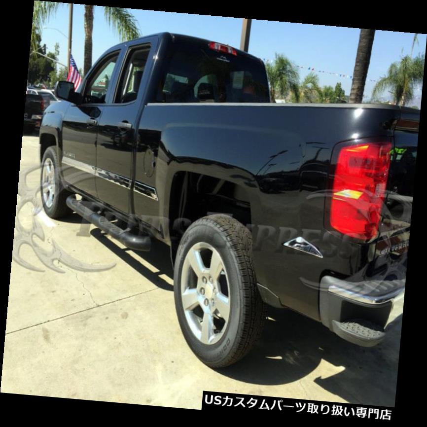 クロームカバー メッキカバー 2014-2018シボレーシルバラードクルーキャブ8 'ロングベッドボディサイドモールディングトリム2 1/4 