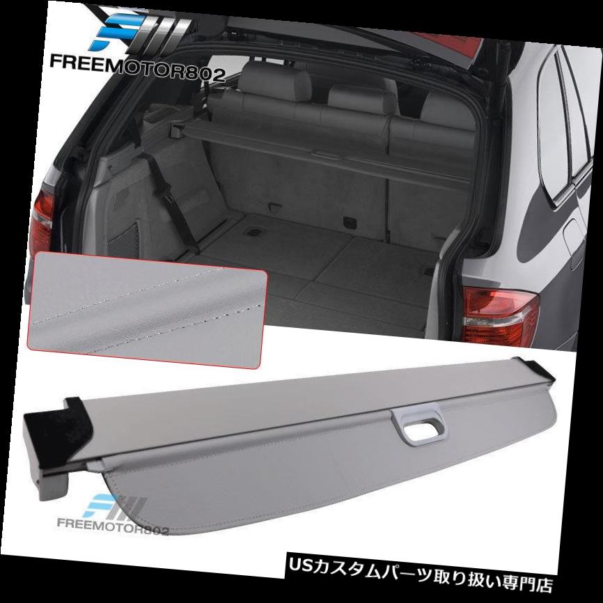 リアーカーゴカバー 07-13 BMW X 5 Tonneauカバー後部引き込み式貨物カバーPUレザーグレーにフィット Fits 07-13 BMW X5 Tonneau Cover Rear Retractable Cargo Cover PU Leather Grey