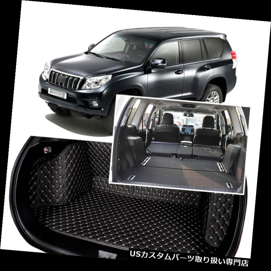 リアーカーゴカバー 1セットブラックリアトランクカバーカーゴマットシート＆トヨタプラド用フロアプロテクター 1Set Black Rear Trunk Cover Cargo Mats Seat Floor Protector For Toyota PRADO