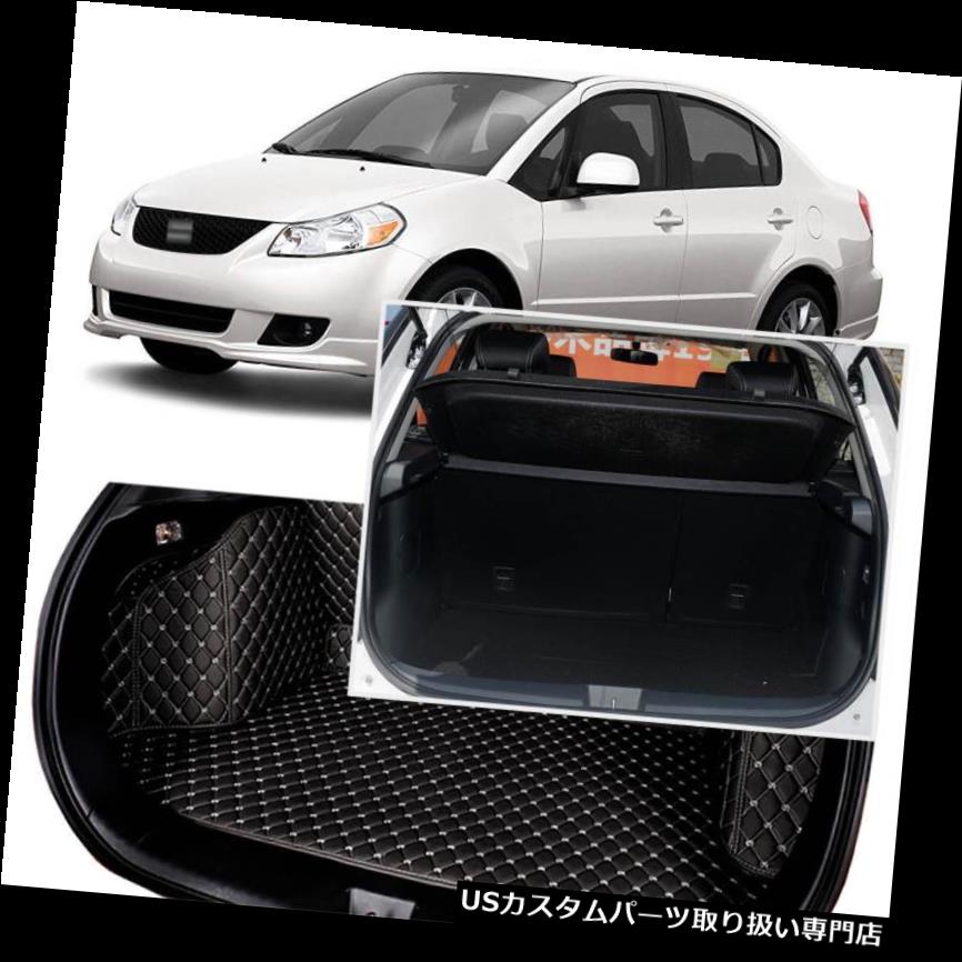 リアーカーゴカバー スズキSX4 2012-2016用ブラックリアトランクカバーカーゴマットシート＆フロアプロテクター Black Rear Trunk Cover Cargo Mats Seat&Floor Protector For Suzuki SX4 2012-2016