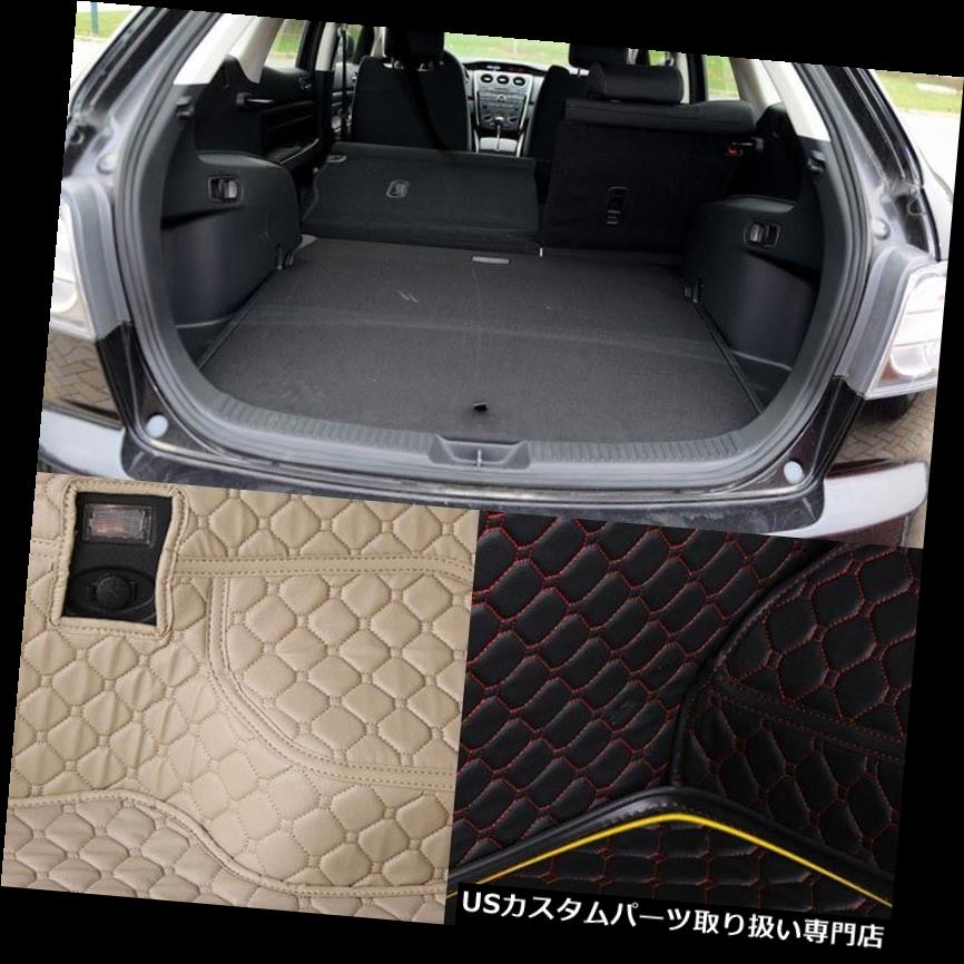 リアーカーゴカバー マツダCX-7用PUレザーリアトランクカーゴライナープロテクターマットシートバックカバー PU Leather Rear Trunk Cargo Liner Protector Mat Seat Back Cover For Mazda CX-7