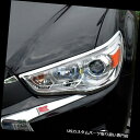 ヘッドライトカバー 2011 - 三菱ASXクロームフロントヘッドライトランプカバートリムガーニッシュ成形用 For 2011- Mitsubishi ASX Chrome Front Head Light Lamp Cover Trim Garnish Molding