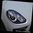 ヘッドライトカバー Macan 2015-2018クローム車のフロントヘッドライトランプ周囲カバートリム2本 For Macan 2015-2018 Chrom...