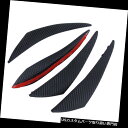 USカナード 4ユニバーサルフィットフロントバンパーリップスプリッターフィンボディスポイラーカナードカーボンファイバー 4 Universal Fits Fro...