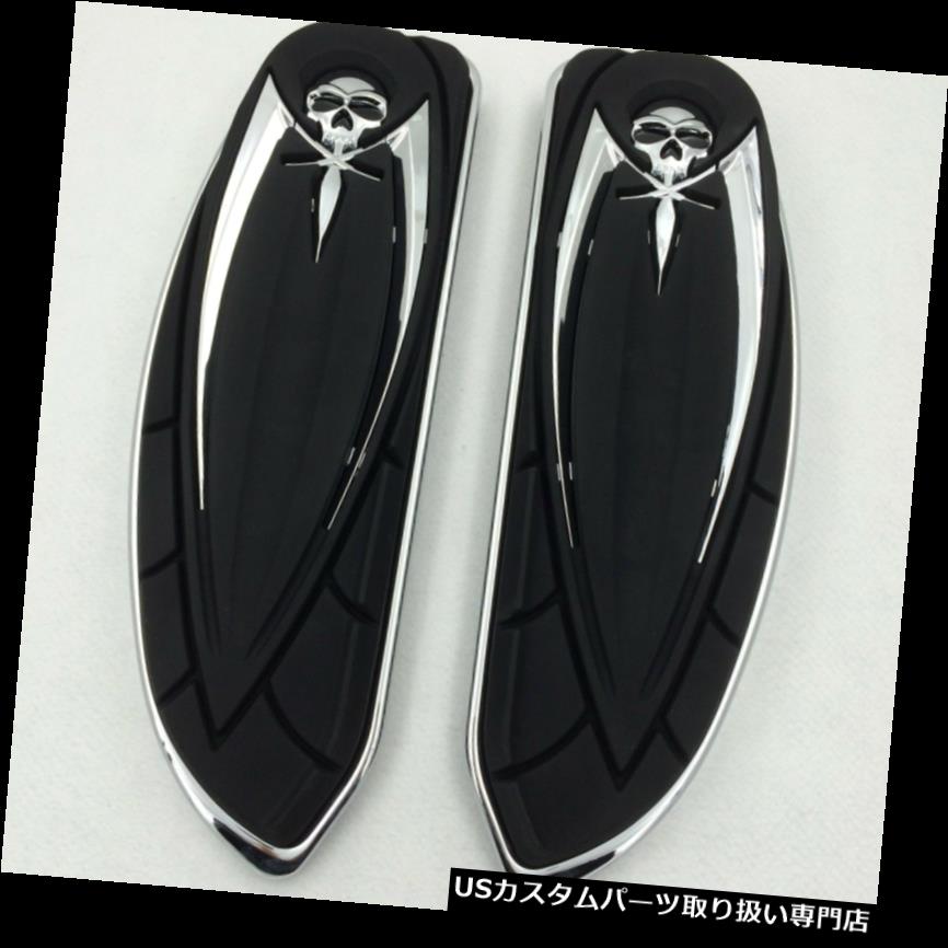 トライク カバー ハーレーロードキングツアーグライドトライクDyn用クロムゾンビフロントフロアボードカバー Chrome Zombie Front Floorboard Cover For Harley Road King Tour Glides Trikes Dyn