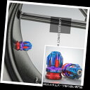 トライク カバー 青& A 赤いCNCアルミニウムオートバイタイヤバルブキャップカバーホイール装飾 Blue & Red CNC Aluminum Mo...