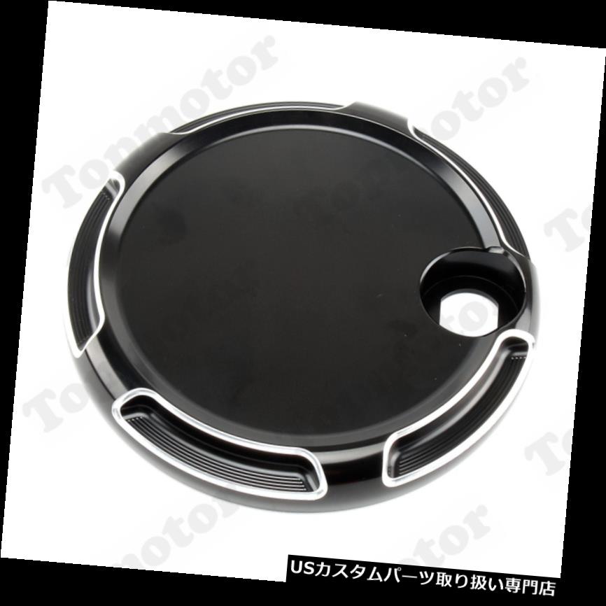 トライク カバー ハーレーFLHX FLTR FLHT FLトライク2008-2017用黒ベベル燃料ガスドアカバー Black Beveled Fuel Gas Door Cover For H..