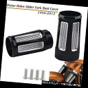 トライク カバー ハーレーツーリングトライクFLHT FLHR 86-13用ブラック密ホールスライダーフォークブーツカバー Black Dense Hole Slider Fork Boot Cover For Harley Touring Trike FLHT FLHR 86-13