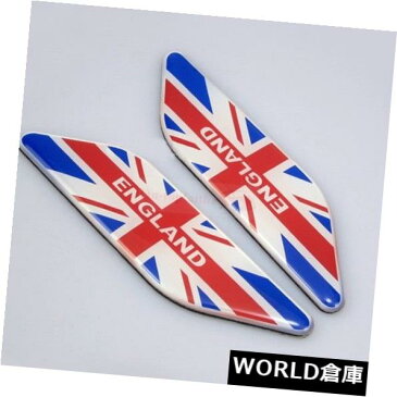 フェンダー 2本イギリスイギリス金属サイドフロントフェンダーウイングエンブレムバッジステッカーミニ 2pcs England UK Britain Metal Side Front Fender Wing Emblem Badge Sticker Mini