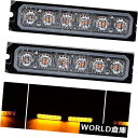 LEDライトバー 2Xアンバー6 LED自動車トラック緊急ビーコン警告危険フラッシュストロボライトバー 2X Amber 6 LED Car Truck Eme...