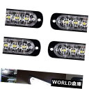 LEDライトバー 4本12 / 24Vホワイトクリー4 LED車のフラッシュ緊急ハザード警告ストロボライトバー 4pcs 12/24V White CREE 4...