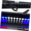 LEDライトバー 12LED車の緊急警告ダッシュボードバイザー点滅ストロボライトバーブルーホワイト 12LED Car Emergency Warning Da...