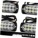 LEDライトバー 緊急ビーコンライトバーを警告する4Xホワイト12LED車トラックハザードストロボライト 4X White 12LED Car Truck Ha...
