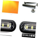 LEDライトバー 4Xこはく色6LED車のトレーラー緊急ハザード警告フラッシュストロボライトバー12 / 24v 4X Amber 6LED Car Trail...