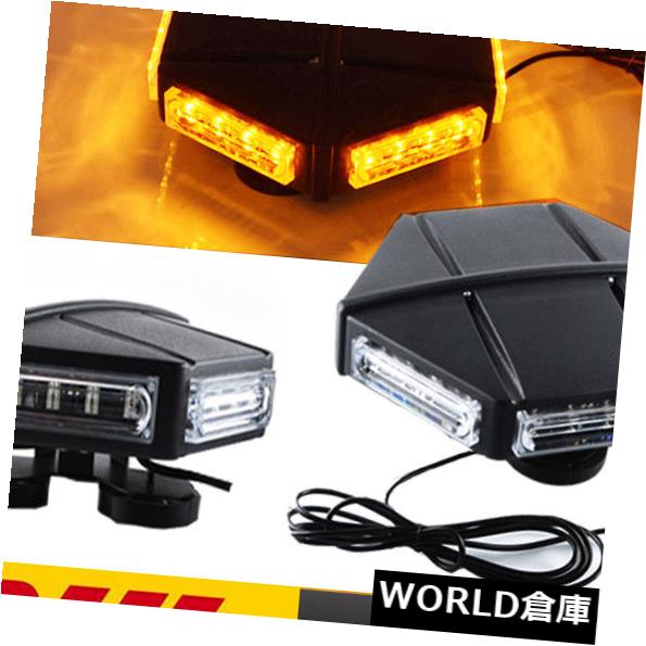 LEDライトバー 24LEDカー緊急警告ミニストロボフラッシュルーフトップライトバーアンバーイエロー 24LED Car Emergency Warning Mini Strobe Flash Roof Top Light Bar Amber Yellow