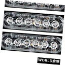 LEDライトバー 4×ブルーレッド6 LED車トラック緊急ビーコン警告ハザードフラッシュストロボライトバー 4X Blue Red 6 LED Car Truc...