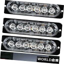 LEDライトバー 4x 6LED車の緊急ハザード警告ビーコン18Wトラックフラッシュストロボライトバー赤 4x 6LED Car Emergency Hazar...