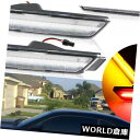 サイドマーカー 10-15カマロ用4XフロントアンバーリアレッドクリアレンズLEDフェンダーサイドマーカーランプ 4X Front Amber Rear Red...