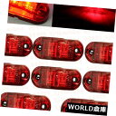 サイドマーカー 8倍の赤い車のトラックのボートローリーバンLEDサイドマーカーインジケーターライトクリアランスランプ 8x Red Car Truck Boat...