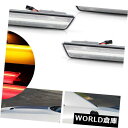 サイドマーカー 2008-2014 Dodge Challengerクリア光学スタイルLEDサイドマーカーライトフロント&アンプ リア 2008-2014 Do...