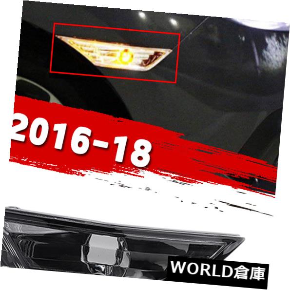サイドマーカー 1ペア煙レンズサイドマーカーライトランプT10 SMD LED電球用ホンダシビック2016-18 1Pair Smoke Lens Side Marker Light Lamp T10 SMD LED Bulb For Honda Civic 2016-18