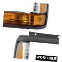 サイドマーカー ペア設定信号サイドマーカーライト& A 91-96ダッジダコタトラック用ヘッドランプベゼル Pair Set Signal Side M...