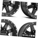 海外輸入ホイール 16x8 Raceline 935B Defender 8x6.5 / 8x165.1 0ブラックホイールリムセット(4) 16x8 Raceline 935B Defender 8x6.5/8x165.1 0 Black Wheels Rims Set(4)(2)
