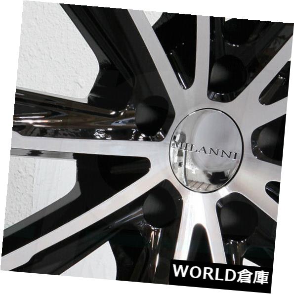 ͢ۥ 18x8.5 Milanni 471 Splinter 5x120 20֥åޥ˥󥰥ۥॻåȡ4 18x8.5 Milanni 471 Splinter 5x120 20 Black Machined Wheels Rims Set(4)