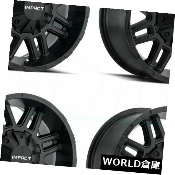 海外輸入ホイール 18x9インパクト262Bインターセプター5x114.3 / 5x5 0ブラックホイールリムセット（4） 18x9 Impact 262B Interceptor 5x114.3/5x5 0 Black Wheels Rims Set(4)