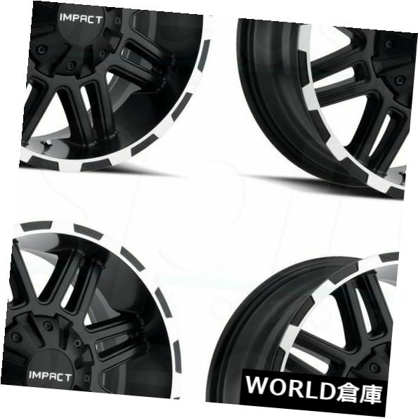 海外輸入ホイール 18x9インパクト262Bインターセプター5x114.3 / 5x5 18ブラックマシンエッジホイールRiセット（4） 18x9 Impact 262B Interceptor 5x114.3/5x5 18 Black Machine Edge Wheels Ri Set(4)