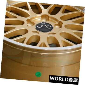 海外輸入ホイール 17x9.5 JNC 005 JNC005 5x100 32ゴールドマシンリップホイールリムセット（4） 17x9.5 JNC 005 JNC005 5x100 32 Gold Machine Lip Wheel Rims set(4)